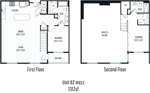Aura Central Apartments B2 mezzanine Floor Plan