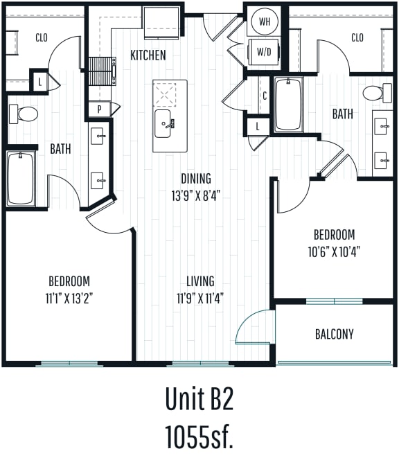 Aura Central Apartments B2 Floor Plan
