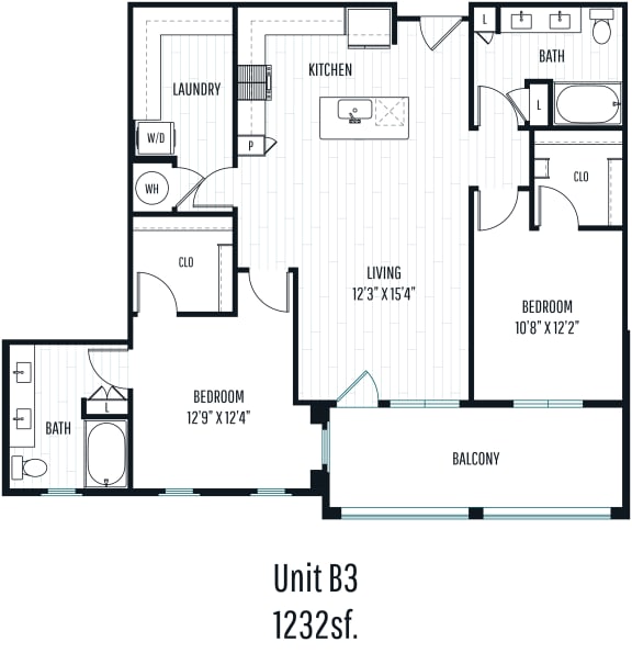 Aura Central Apartments B3 Floor Plan