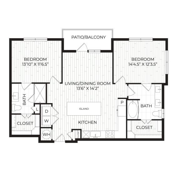 Aura High Pointe Apartments in Austin, Texas B1 Floor Plan