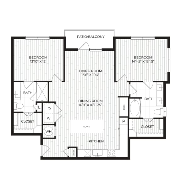 Aura High Pointe Apartments in Austin, Texas B1.3 Floor Plan