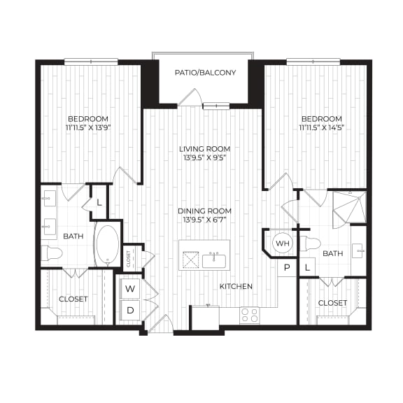 Aura High Pointe Apartments in Austin, Texas B2 Floor Plan