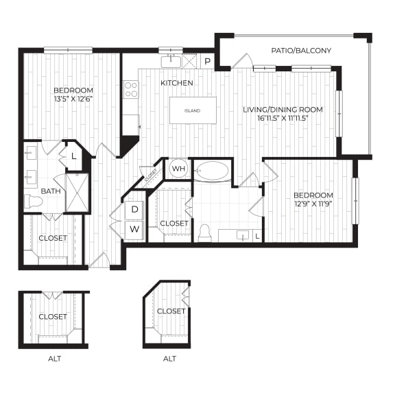 Aura High Pointe Apartments in Austin, Texas B3.1 ANSI Floor Plan