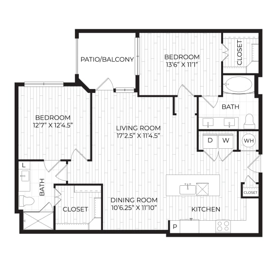 Aura High Pointe Apartments in Austin, Texas B4 Floor Plan