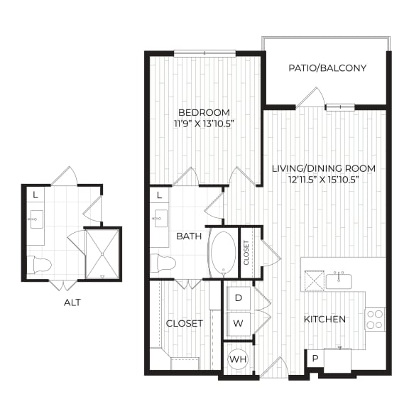 Aura High Pointe Apartments in Austin, Texas A5 Floor Plan