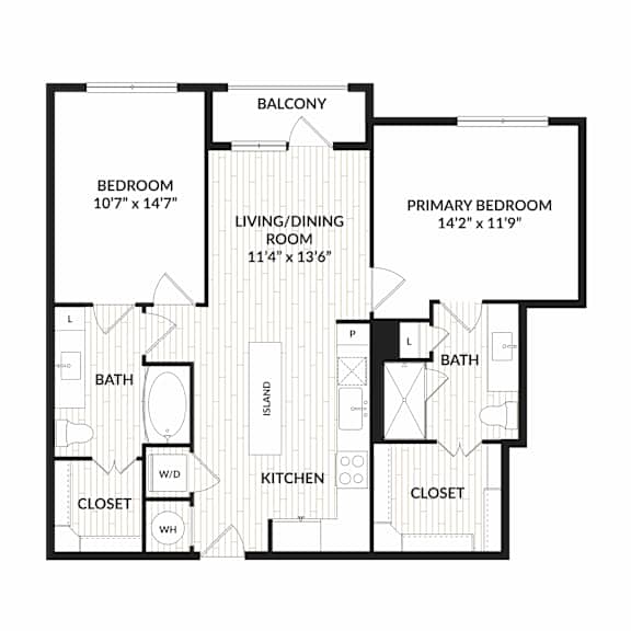 Aura Main Street New Apartments in Lewisville, Texas B1.1 Floor Plan