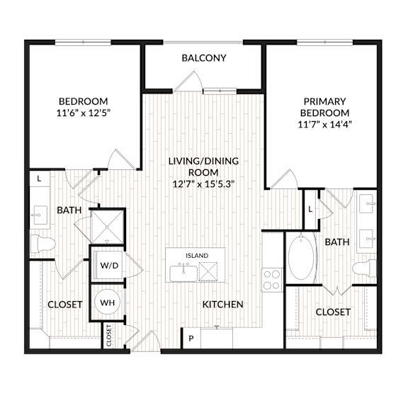 Aura Main Street New Apartments in Lewisville, Texas B2 Floor Plan