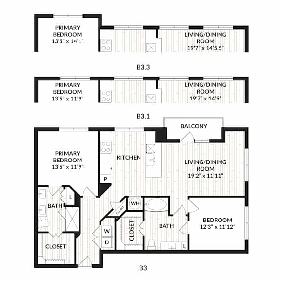 Aura Main Street New Apartments in Lewisville, Texas B3.4 Floor Plan