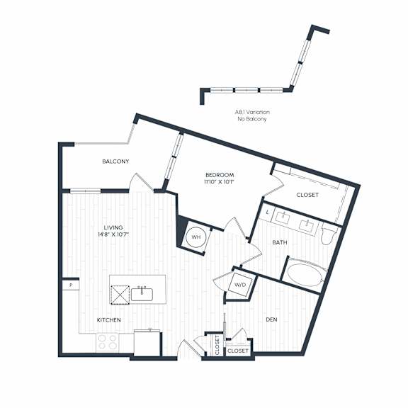 Aura Northline Apartments in Plano, Texas One Bedroom Floor Plan