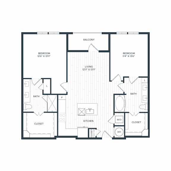 Aura Northline Apartments in Plano, Texas Two Bedroom Floor Plan