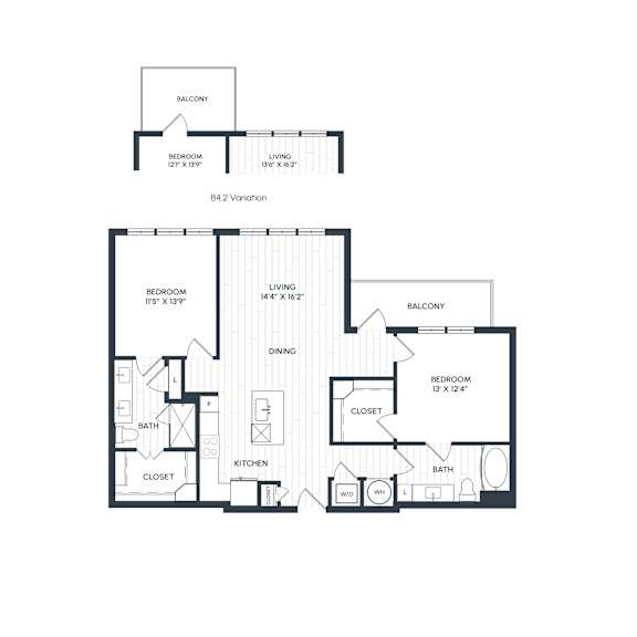 Aura Northline Apartments in Plano, Texas Two Bedroom Floor Plan