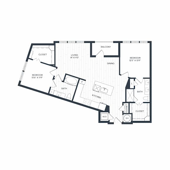 Aura Northline Apartments in Plano, Texas Two Bedroom Floor Plan