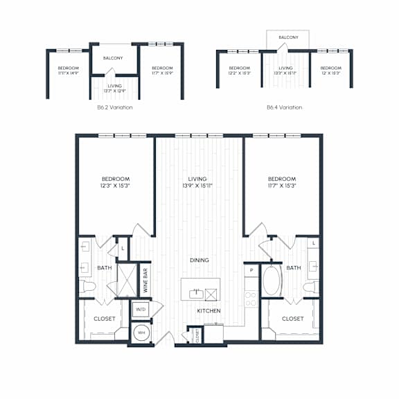 Aura Northline Apartments in Plano, Texas Two Bedroom Floor Plan