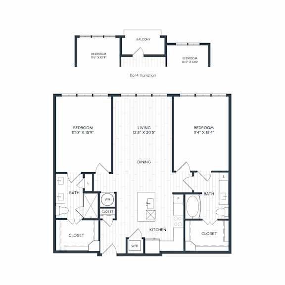 Aura Northline Apartments in Plano, Texas Two Bedroom Floor Plan