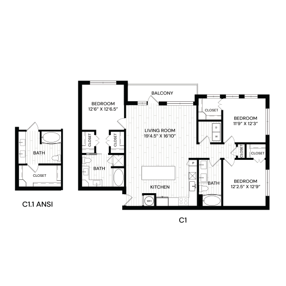 Aura Southgate C1.1 ANSI Floor Plan