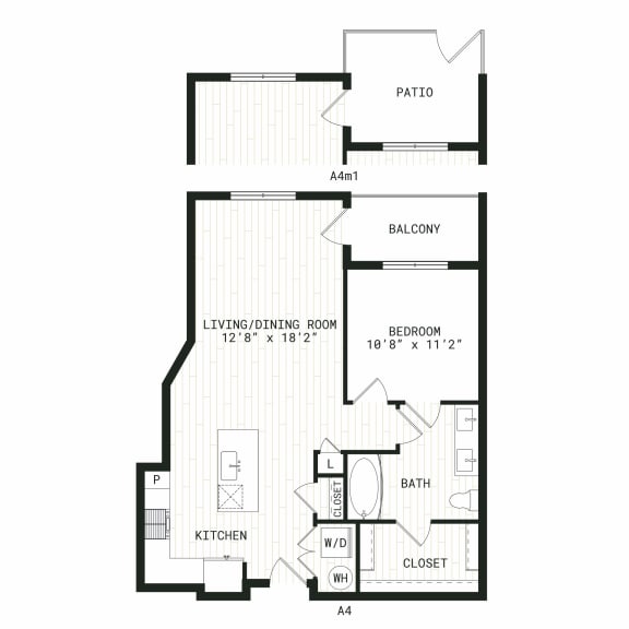 Aura Uptown Apartments in Phoenix, Arizona A4 Floor Plan