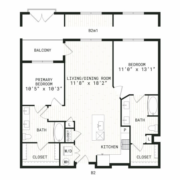 Aura Uptown Apartments in Phoenix, Arizona B2m1 Floor Plan