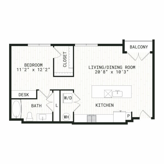 Aura Uptown Apartments in Phoenix, Arizona S2 Floor Plan