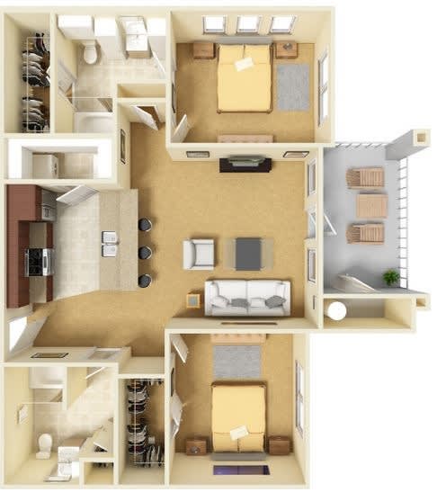Landmark Conservancy Apartments B2 Floor Plan