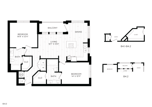 Aura 3Twenty Apartments B4 2D Floor Plan