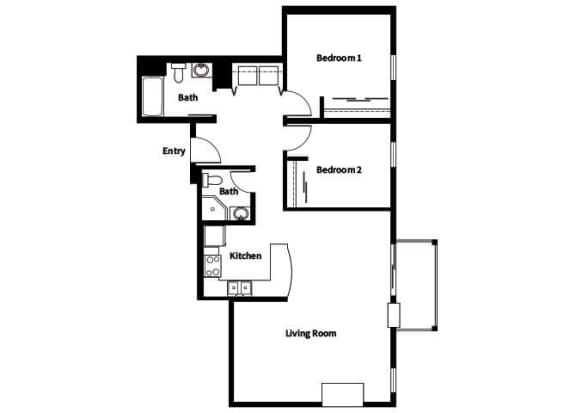 Collins Circle Apartments 2D Floor Plan - B6