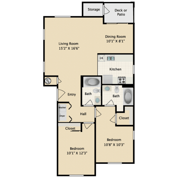 Little Tuscany Apartments Bella Two Bedroom Floor Plan