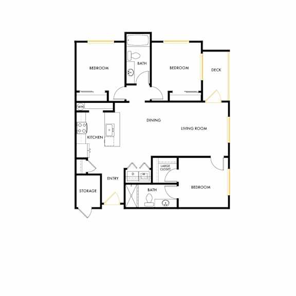 A black and white image of the floor plan