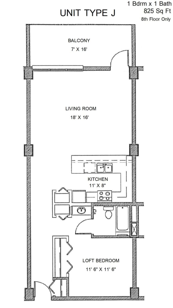 Residences at Capitol Heights Apartment 2D floor plan - Briarwood