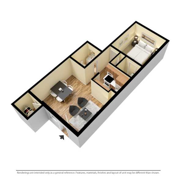Casa Bella Apartments in Tucson, Arizona One Bedroom Floor Plan