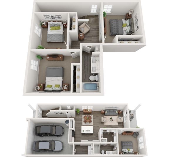 Caso Leander Luxury Rental Homes in Leander, Texas D1 Duplex Floor Plan
