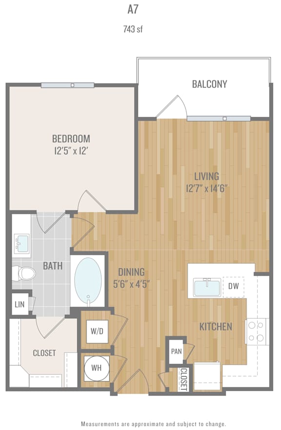 Centric One90 Apartments in Plano, Texas One Bedroom Floor Plan