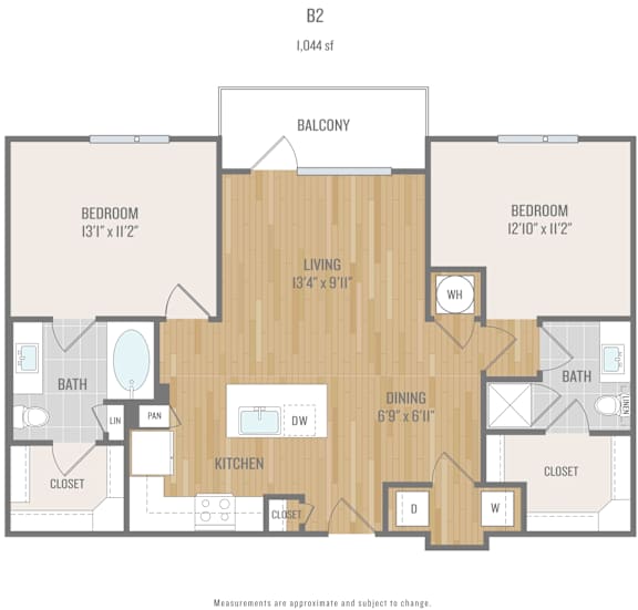 Centric One90 Apartments in Plano, Texas Two Bedroom Floor Plan