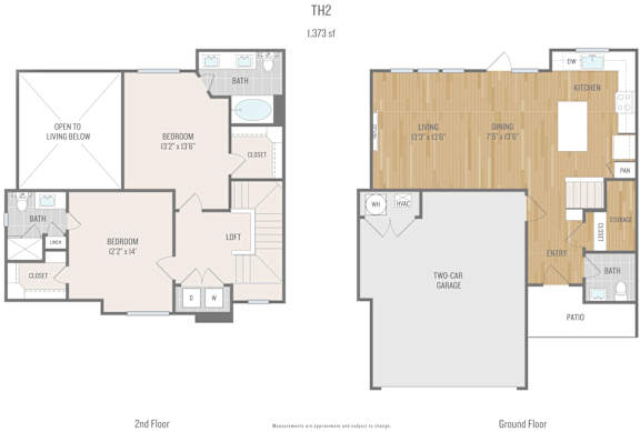 Centric One90 Apartments in Plano, Texas Townhome Floor Plan