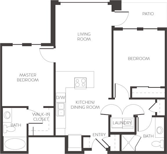 City House Apartments in Denver, Colorado Bassett Floor Plan