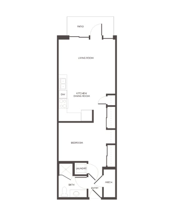 City House Apartments in Denver, Colorado Chestnut Floor Plan
