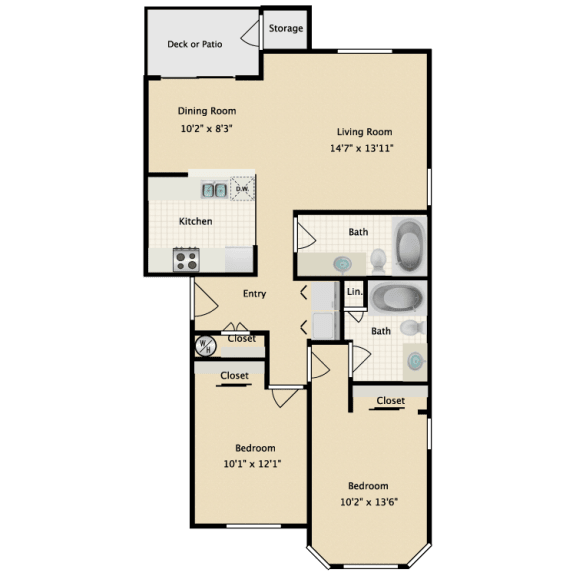 Little Tuscany Apartments Con Amore Two Bedroom Floor Plan