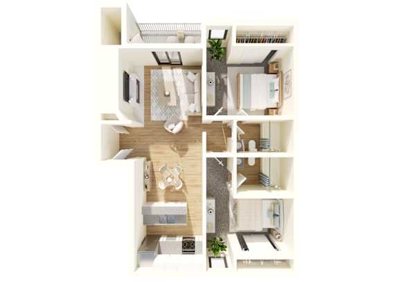 Parker Landing Apartments in Renton, Washington B3 Floor Plan