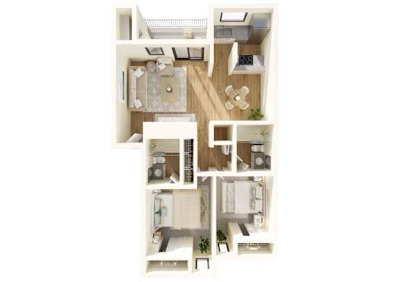 Parker Landing Apartments in Renton, Washington B4 Floor Plan