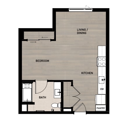 Copperleaf Northgate New Affordable Apartments in Seattle, Washington Studio Floor Plan