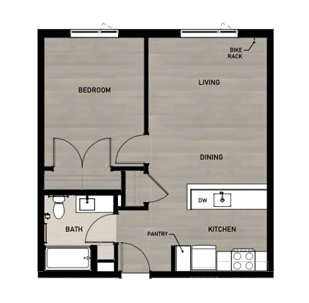 Copperleaf Northgate New Affordable Apartments in Seattle, Washington One Bedroom Floor Plan