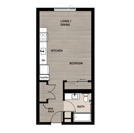 Copperleaf Northgate New Affordable Apartments in Seattle, Washington Studio Floor Plan