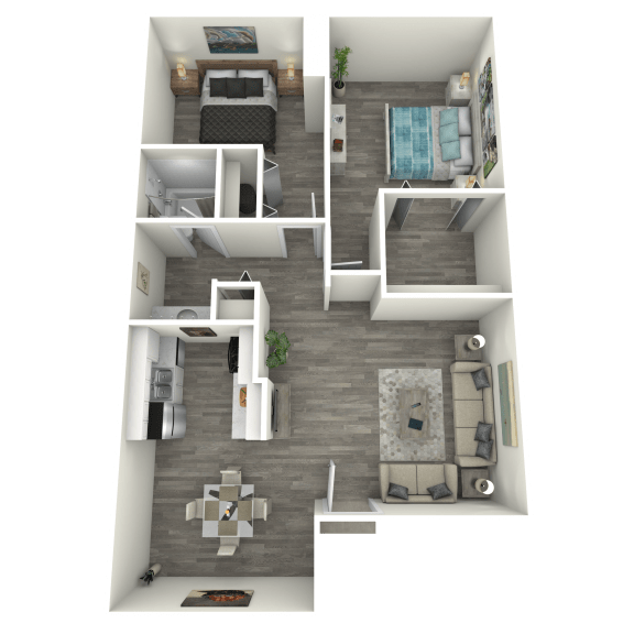 Tides on South Mill 2x1 Floor Plan