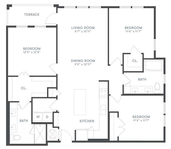 Corban Horizon West Apartments in Winter Garden, Florida C1 Floor Plan