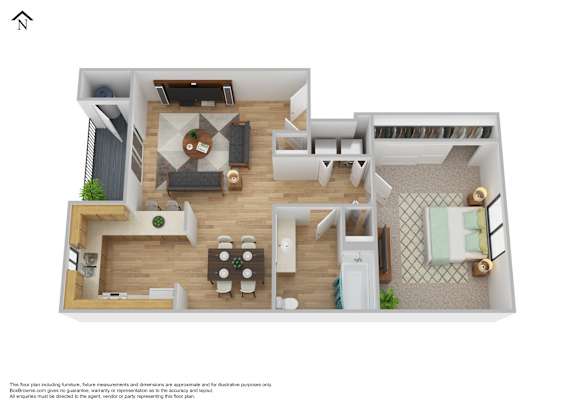 Eagle Rock Apartments in Spokane Valley, Washington One Bedroom Floor Plan