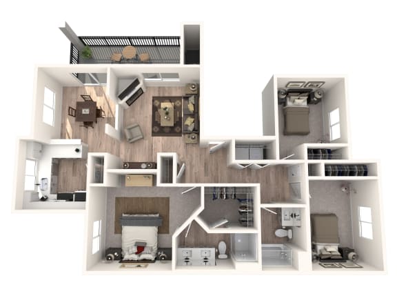Evans Creek at Woodbridge Apartments in Redmond, Washington Redmond Renovated Floor Plan