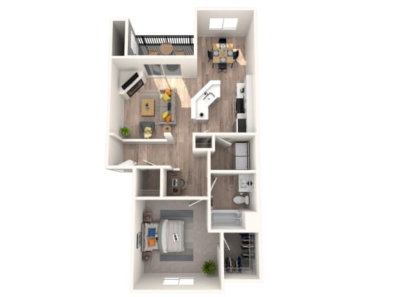 Evans Creek at Woodbridge Apartments in Redmond, Washington Sahalee Renovated Floor Plan