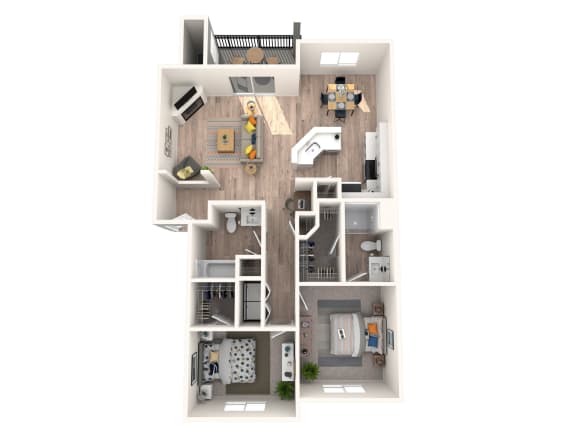 Evans Creek at Woodbridge Apartments in Redmond, Washington Sammamish Renovated Floor Plan