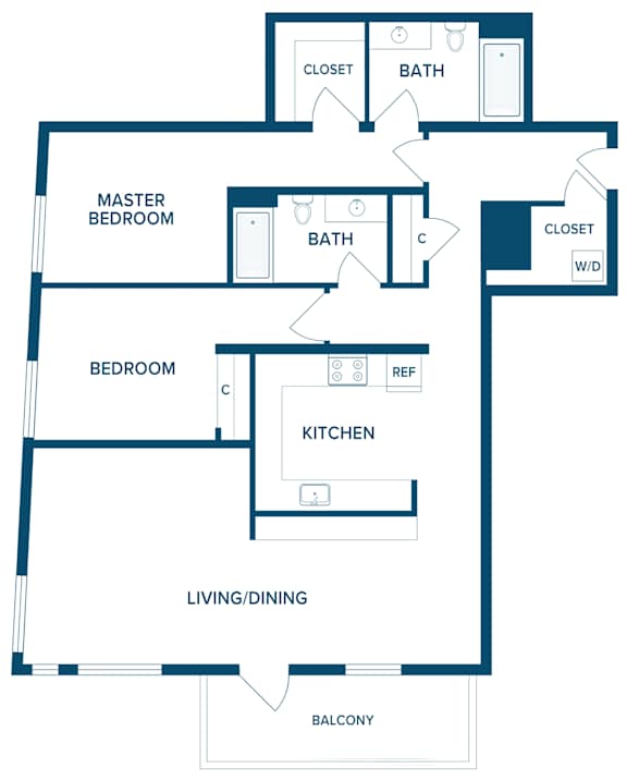 Goat Blocks in Portland, Oregon 2 Bed 2 Bath Floor Plan