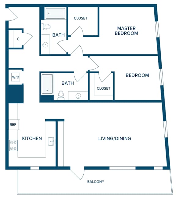 Goat Blocks in Portland, Oregon 2 Bed 2 Bath Floor Plan