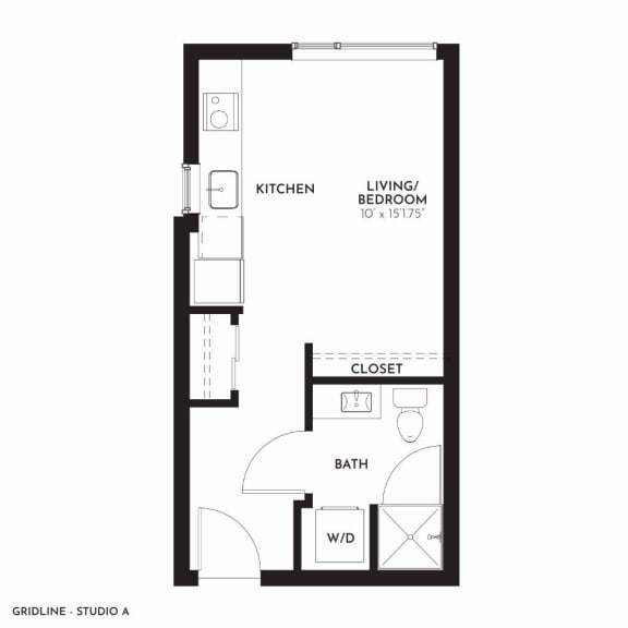 Gridline Apartments Studio A Floor Plan